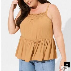 Women's Torrid Crinkle Gauze Sleeveless Crochet Tank Size 3X NEW